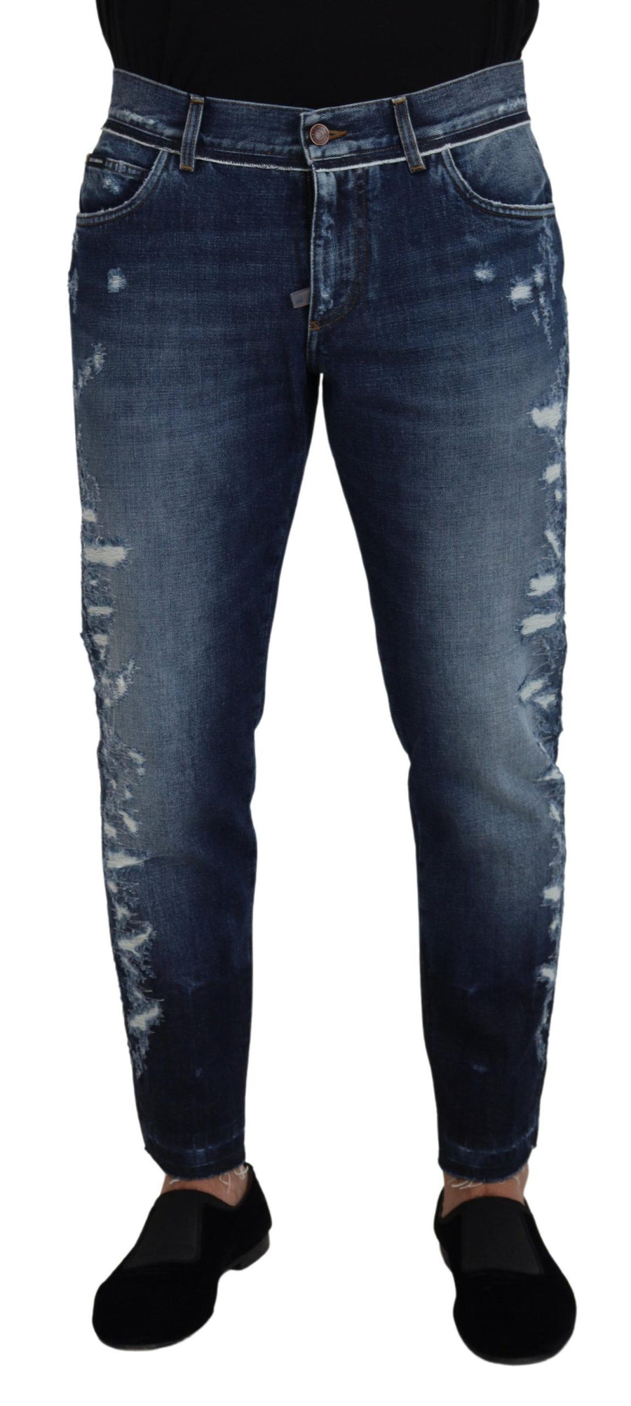 Elegant Blue Wash Regular Fit Jeans