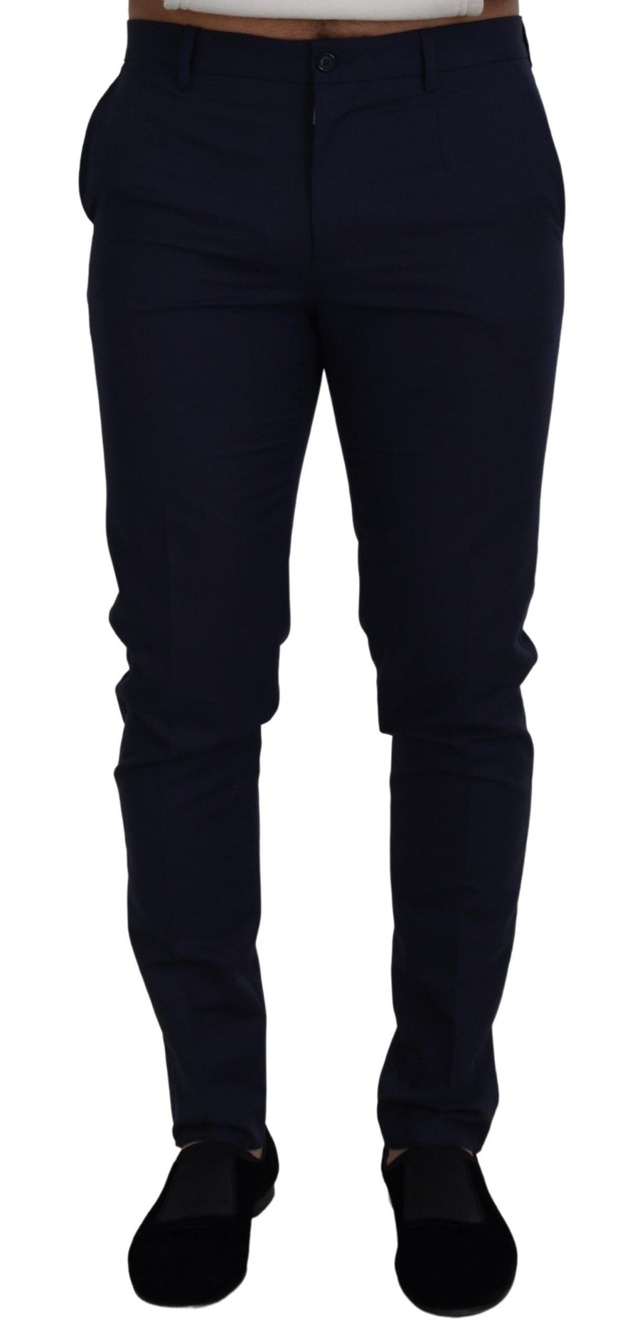 Elegant Slim Fit Blue Dress Pants