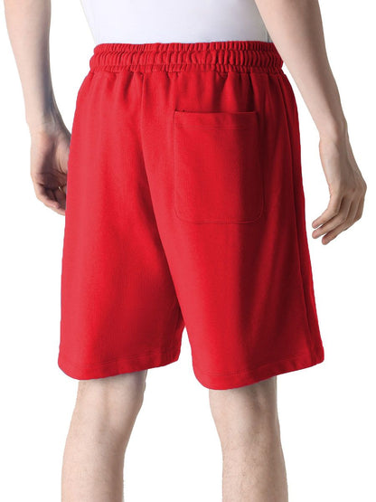 Chic Red Cotton Bermuda Shorts with Logo Print