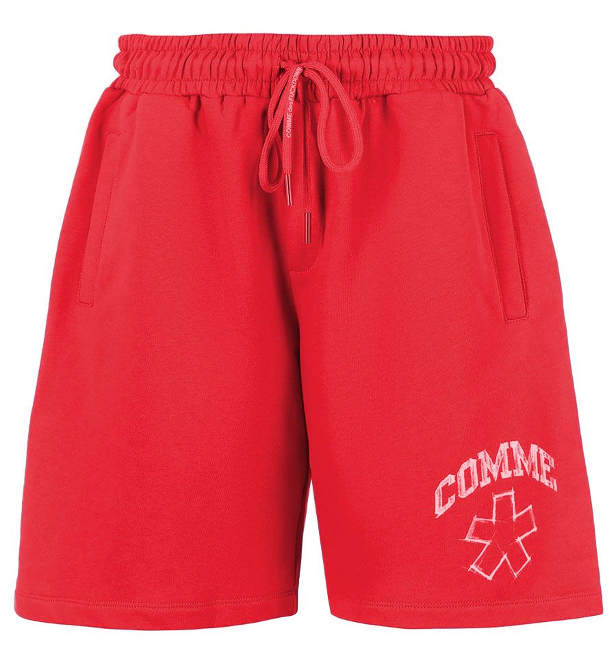 Chic Red Cotton Bermuda Shorts with Logo Print