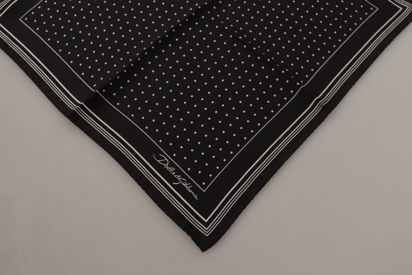 Elegant Black Silk Polka Dot Men's Scarf