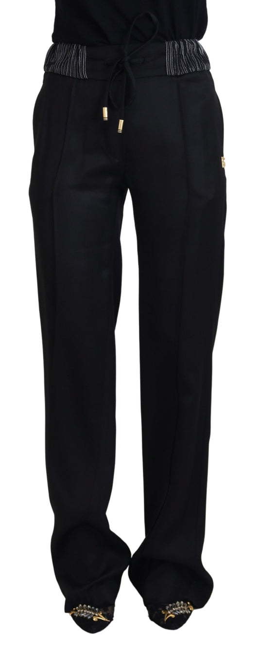 Elegant Black Cotton Pants