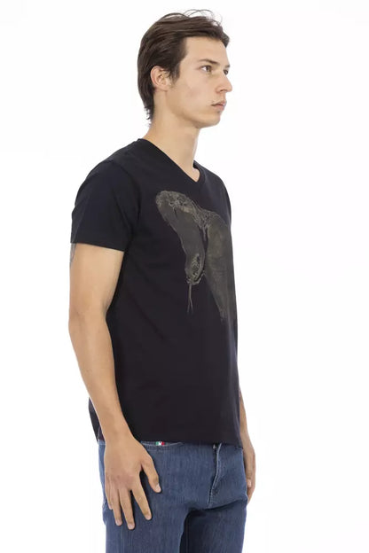 Black Cotton Men T-Shirt