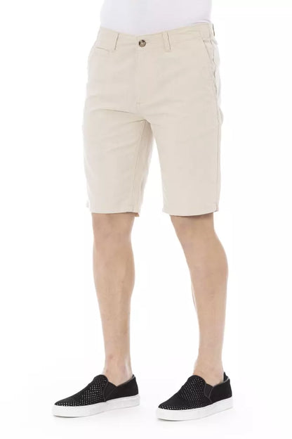 Beige Cotton Men Short