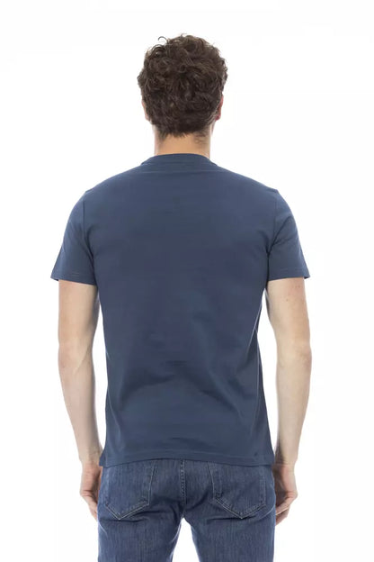 Blue Cotton Men's T-Shirt