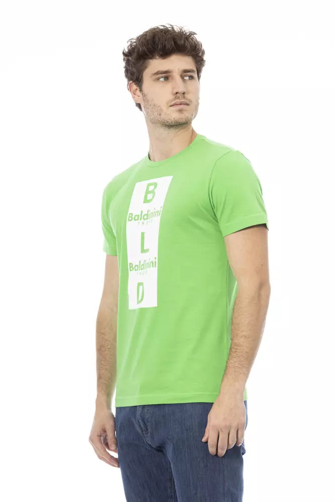 Green Cotton Men T-Shirt