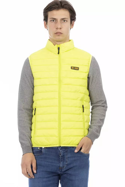 Yellow Polyester Men's Sleeveless Jacket