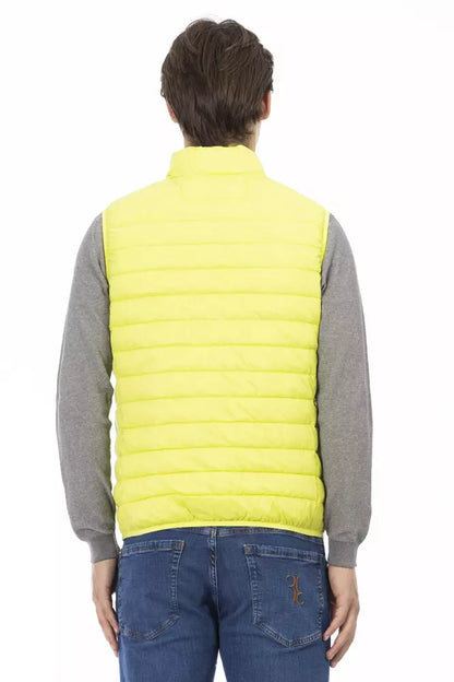 Yellow Polyester Men's Sleeveless Jacket