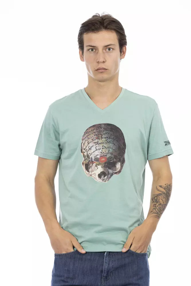 Green Cotton Men T-Shirt