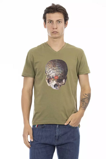 Green Cotton Men T-Shirt