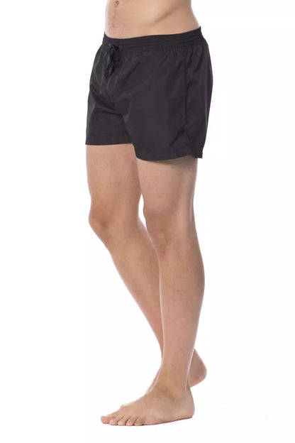 Black Polyester Men's Swimwear