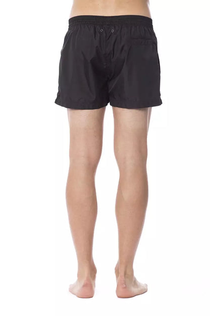 Black Polyester Men's Swimwear