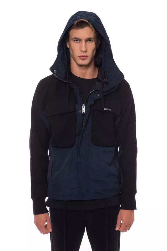 Black Wool Men's Jacket With Hood