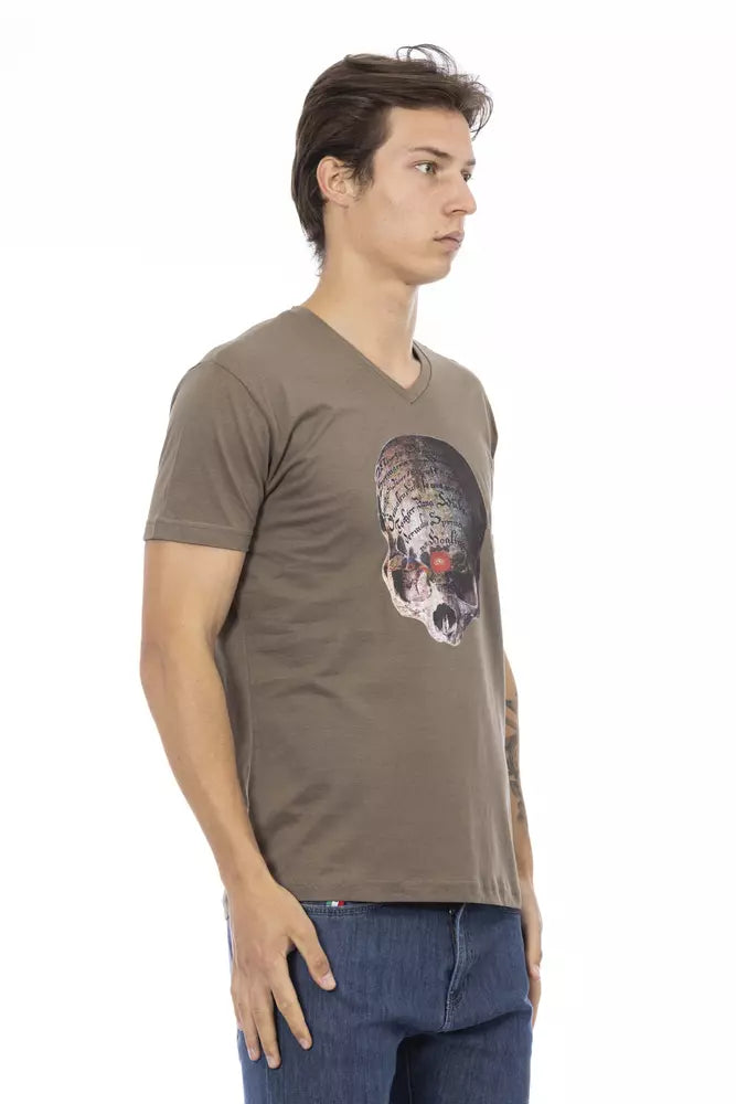 Brown Cotton Men's T-Shirt