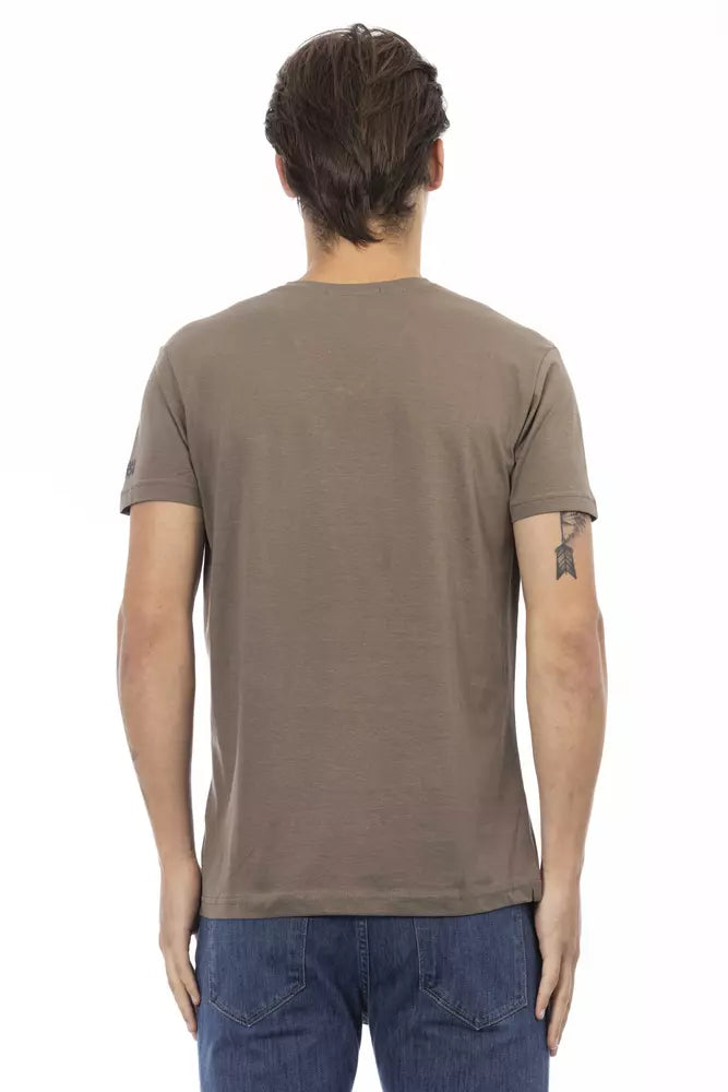 Brown Cotton Men's T-Shirt