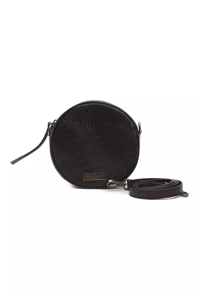 "Black Leather Women Crossbody Bag"