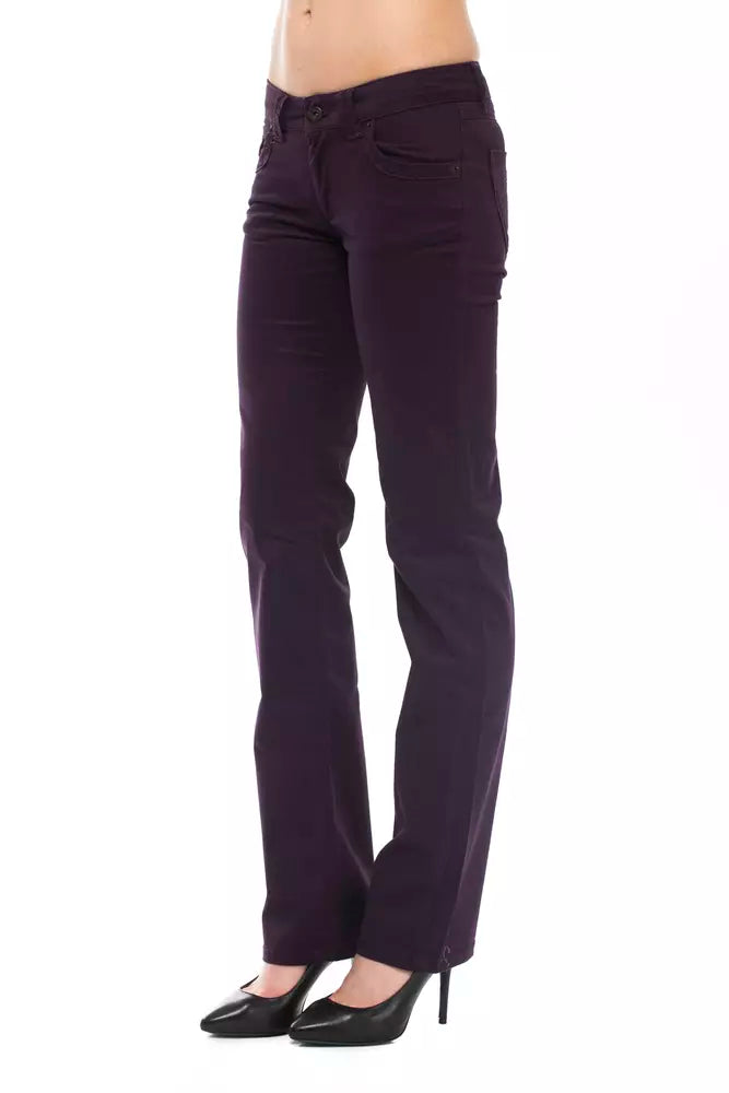 Purple Cotton Women Pants