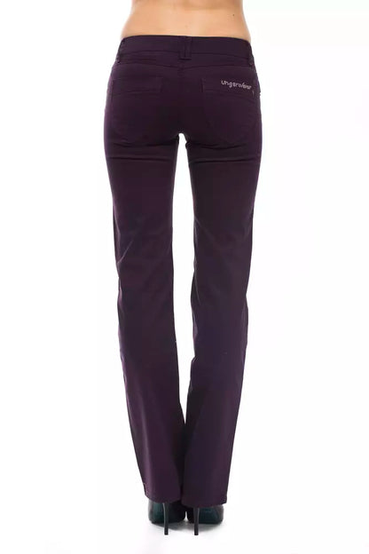 Purple Cotton Women Pants