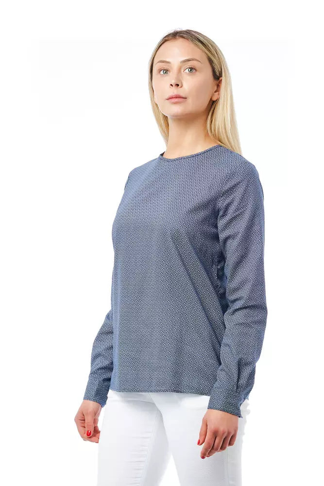 Blue Cotton Women Shirt