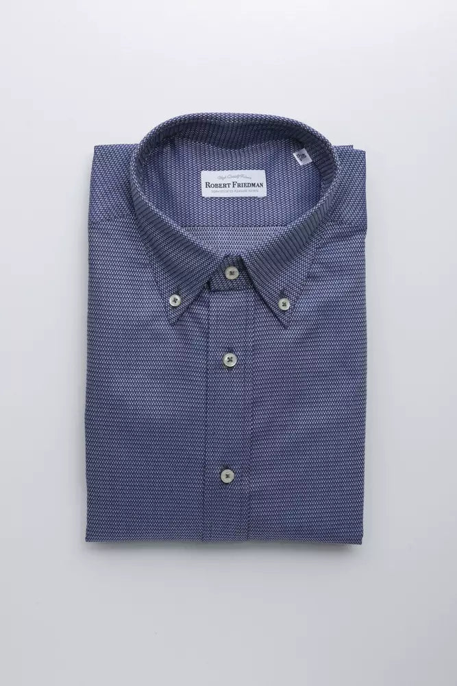 Blue Cotton Men Shirt