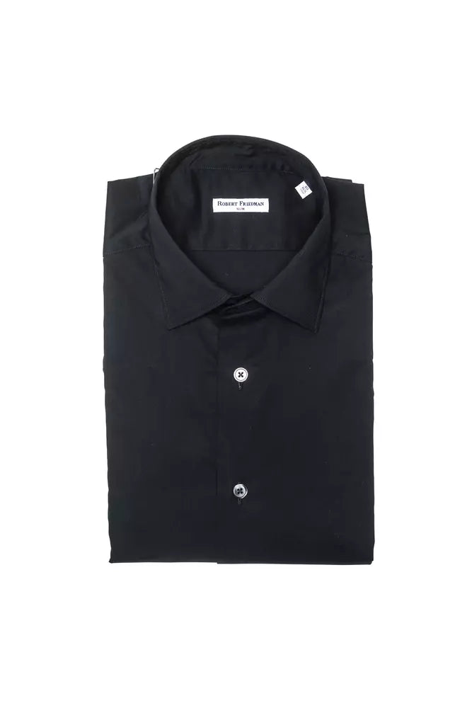 Black Cotton Men's Shirt