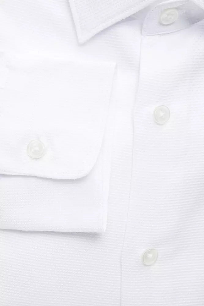 White Cotton Men Shirt