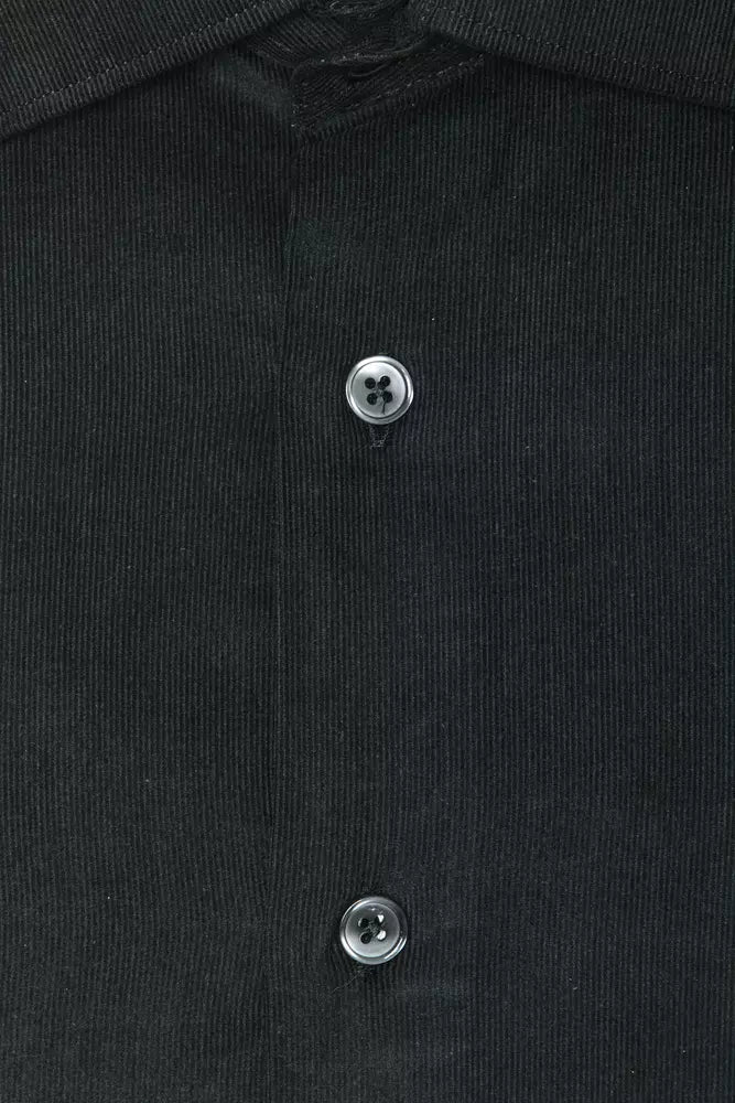 Black Cotton Men's Shirt