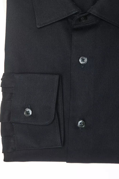 Black Cotton Men Shirt