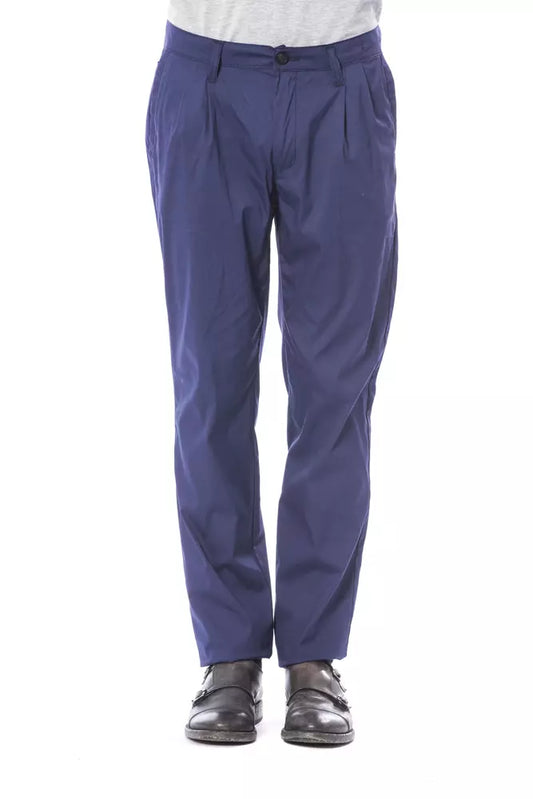 Blue Cotton Men Pant