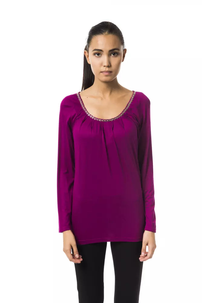 Purple Viscose Women Top