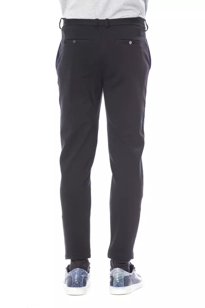 Blue Viscose Men Pant