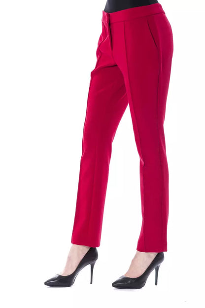 Fuchsia Polyester Women Pant