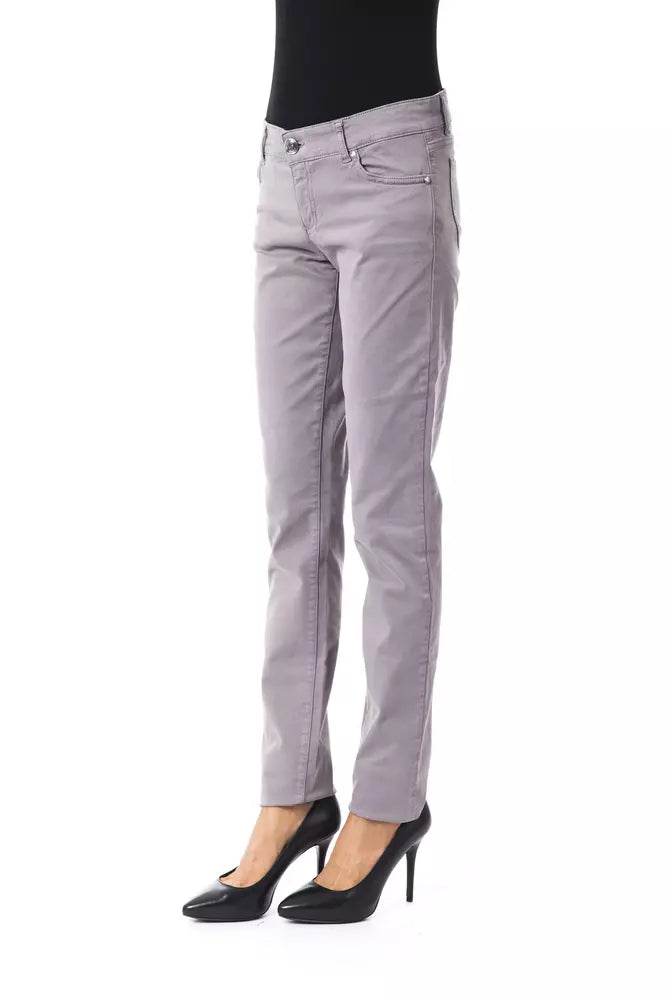 Gray Cotton Women Pant