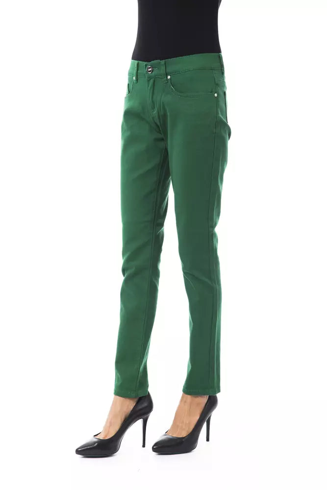 Green Cotton Women Pants