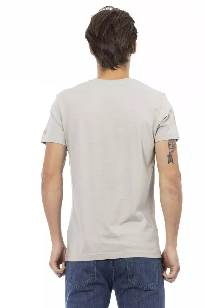 "Gray Cotton Men T-Shirt"