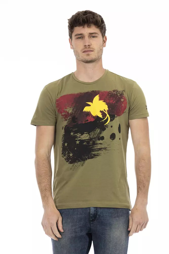 Green Cotton Men T-Shirt