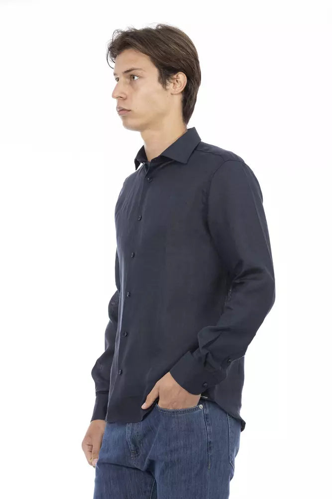 Blue Linen Men Shirt