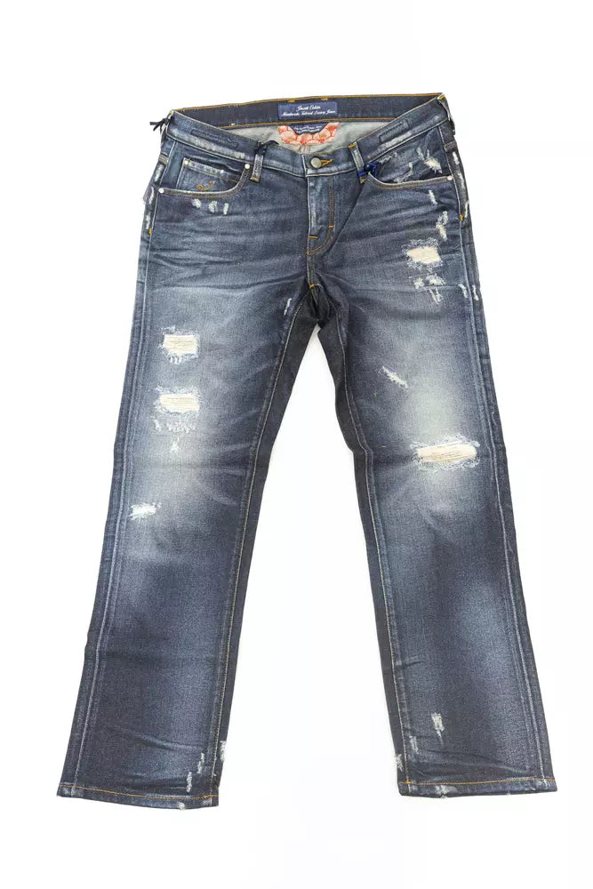 Blue Cotton Women Jeans