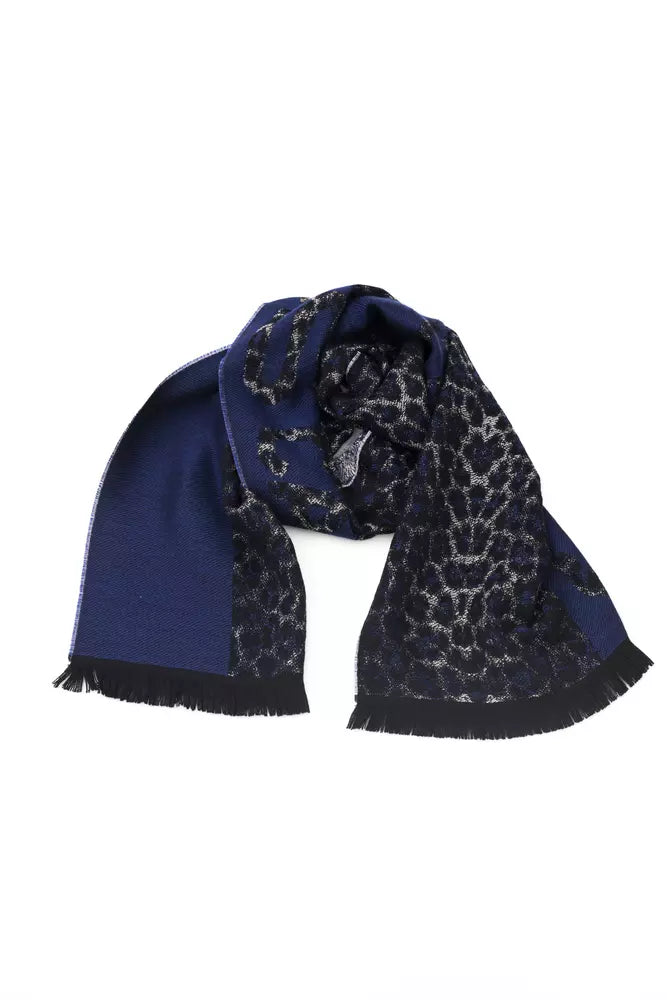 Blue Wool Men Scarf