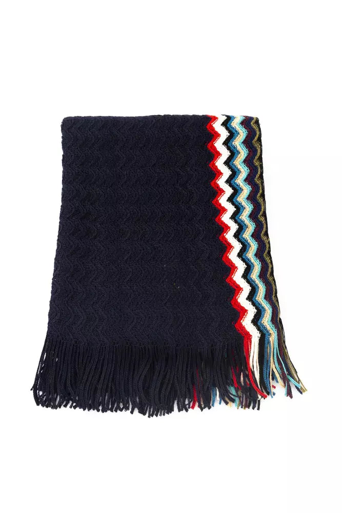 Black Wool Men Scarf