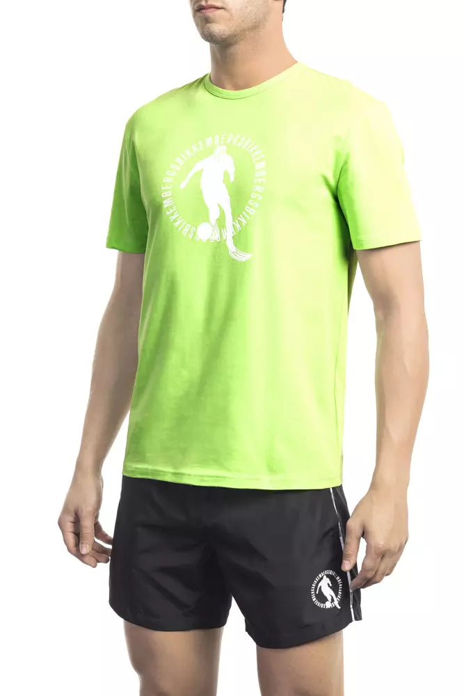 Green Cotton Men T-Shirt