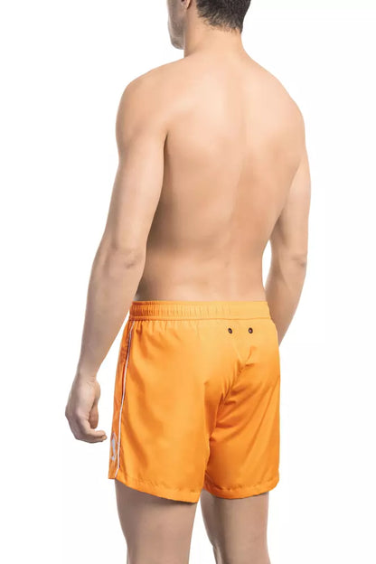 Orange Polyester Men's Swim Short