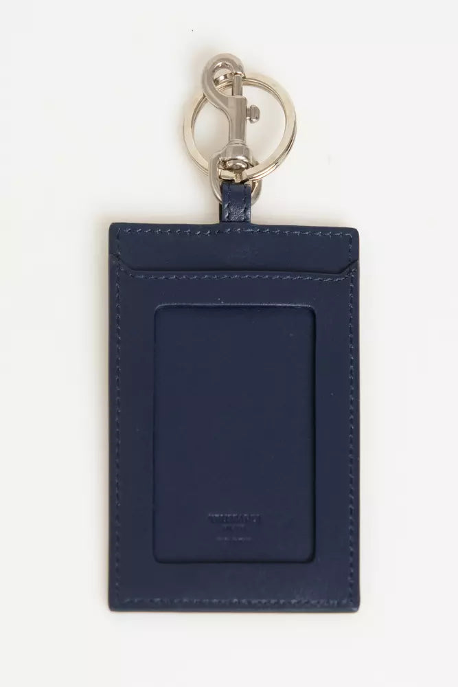 Blue Leather Men Keychain