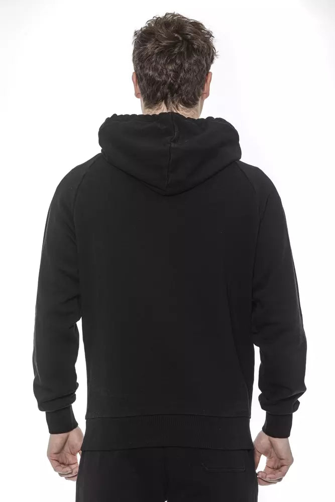 Black Cotton Men Sweatshirt