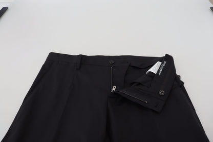 Elegant Black Wool Blend Trousers