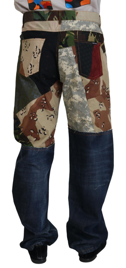 Patchwork Denim Rich Silk Blend Jeans