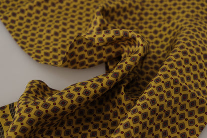 Elegant Yellow Silk Men's Scarf