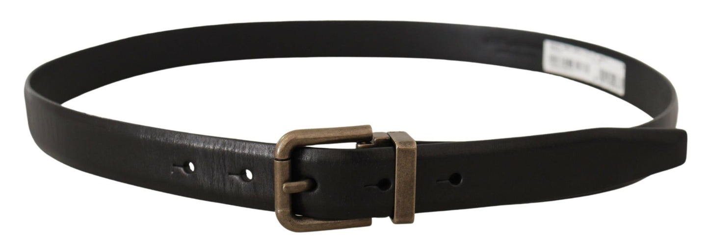 Elegant Black Calf Leather Belt