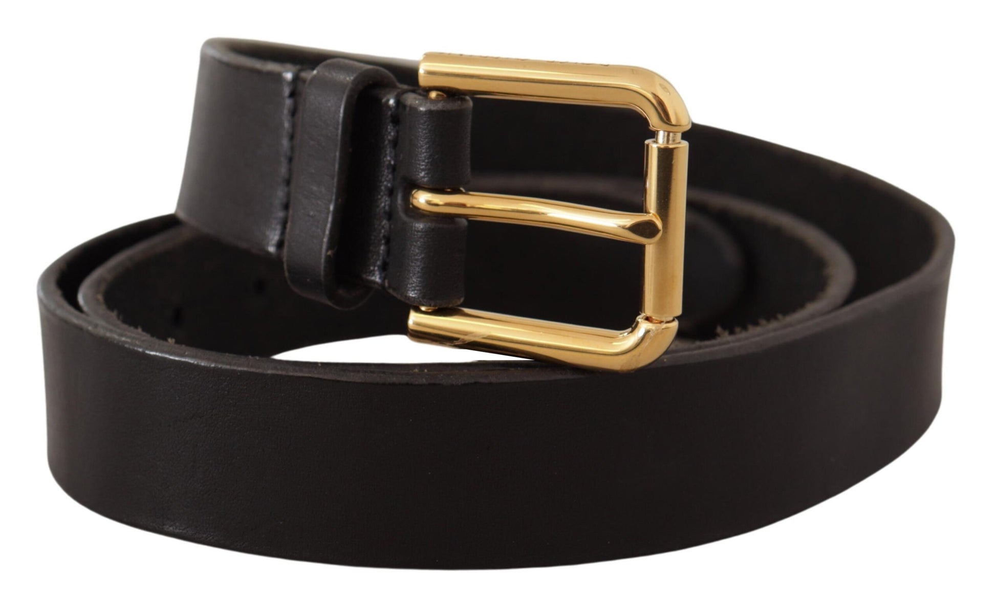 Elegant Leather Belt with Metal Buckle