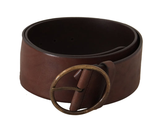 Elegant Leather Belt with Engraved Buckle